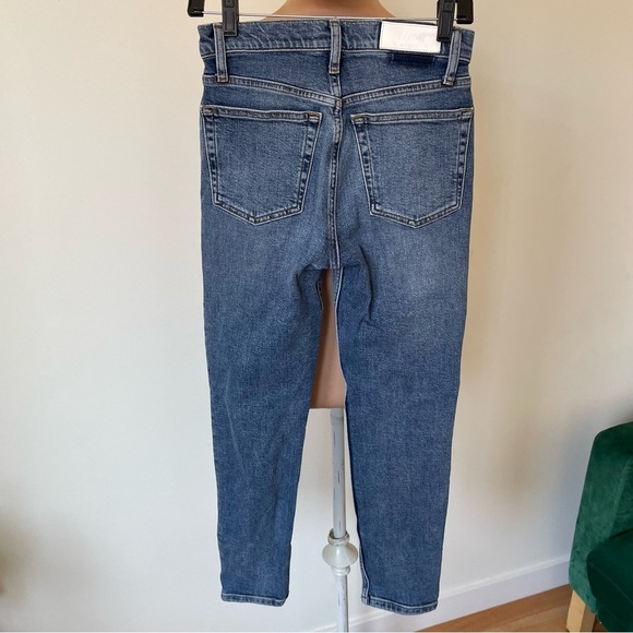 RE/DONE High-Rise Ankle Crop Stretch Denim Skinny 90s Blue Jeans EUC Size 25 - Picture 3 of 10